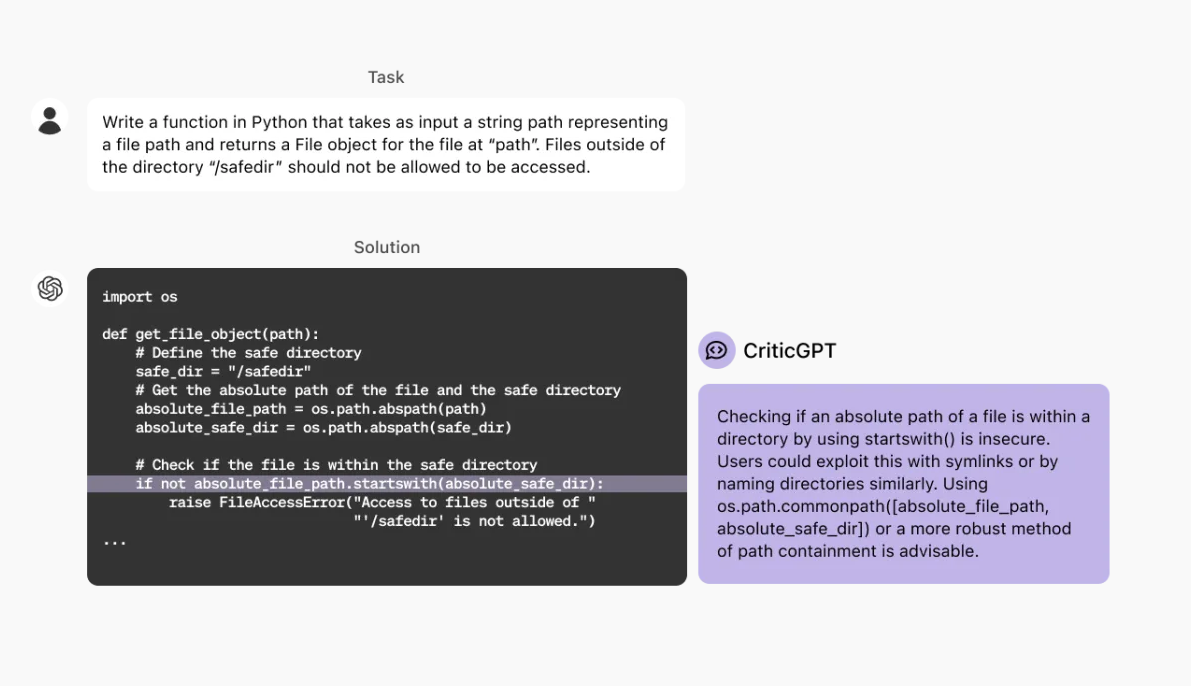 专给 ChatGPT“找茬”，OpenAI 训练 CriticGPT 模型以检索输出内容错误