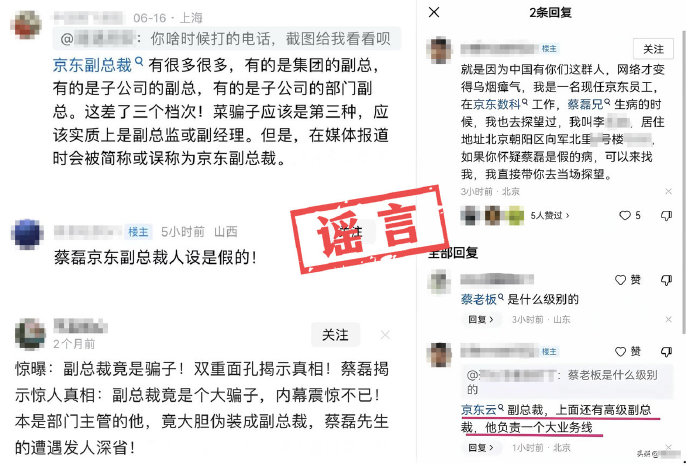 蔡磊：关于近期网络谣言的严正声明