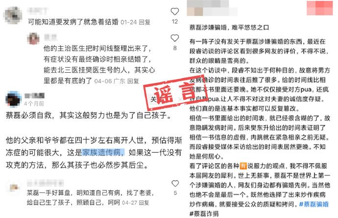 蔡磊：关于近期网络谣言的严正声明