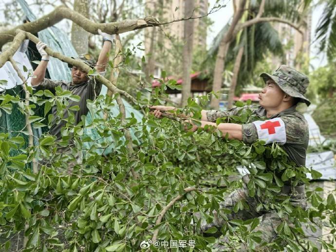 紧急驰援！子弟兵全力支援抗风抢险一线                