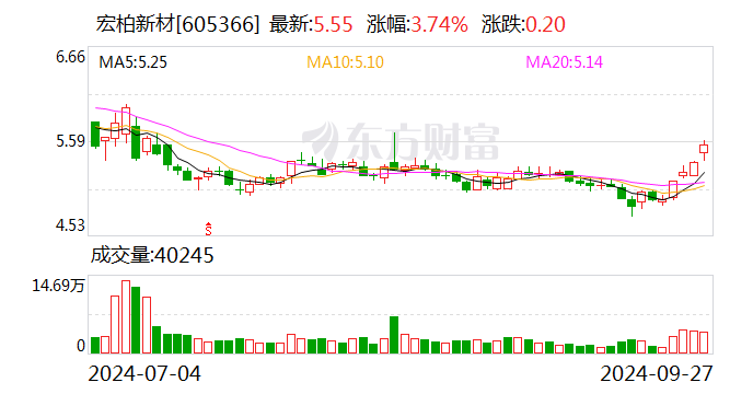 宏柏新材：实控人纪金树提议以5000万元-1亿元回购公司股份  第1张