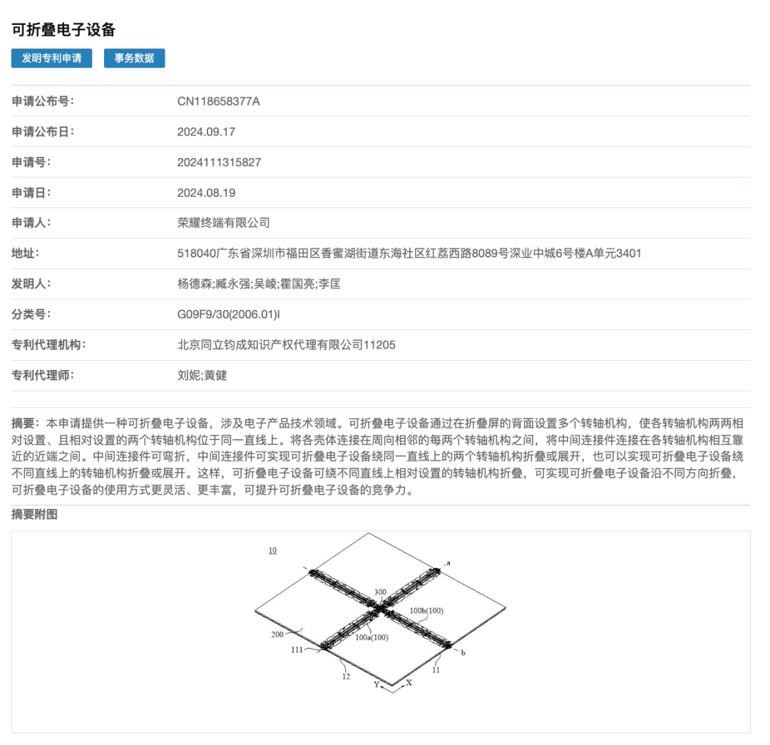 曝大部分新旗舰或涨价 | 十字型四折叠？荣耀新专利曝光