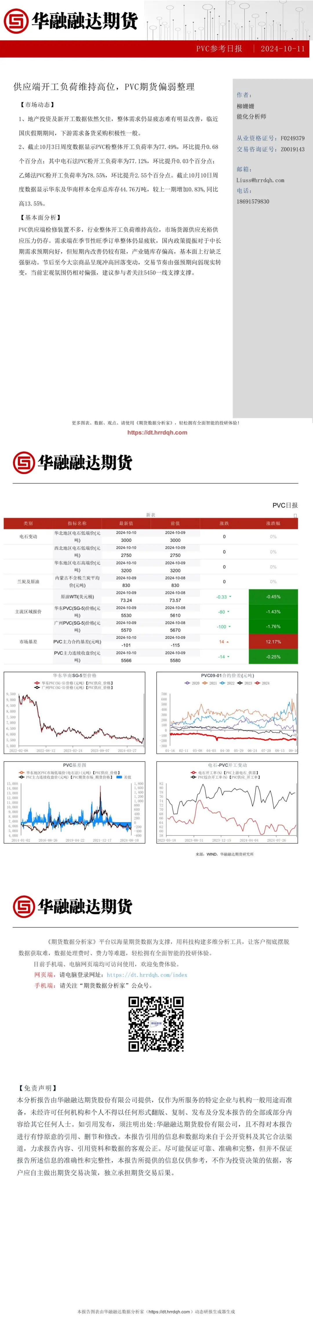 供应端开工负荷维持高位，PVC期货偏弱整理