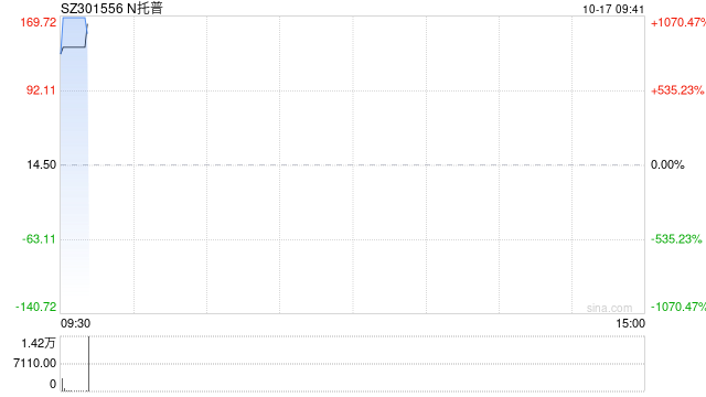 新股N托普大涨1070% 触发临时停牌