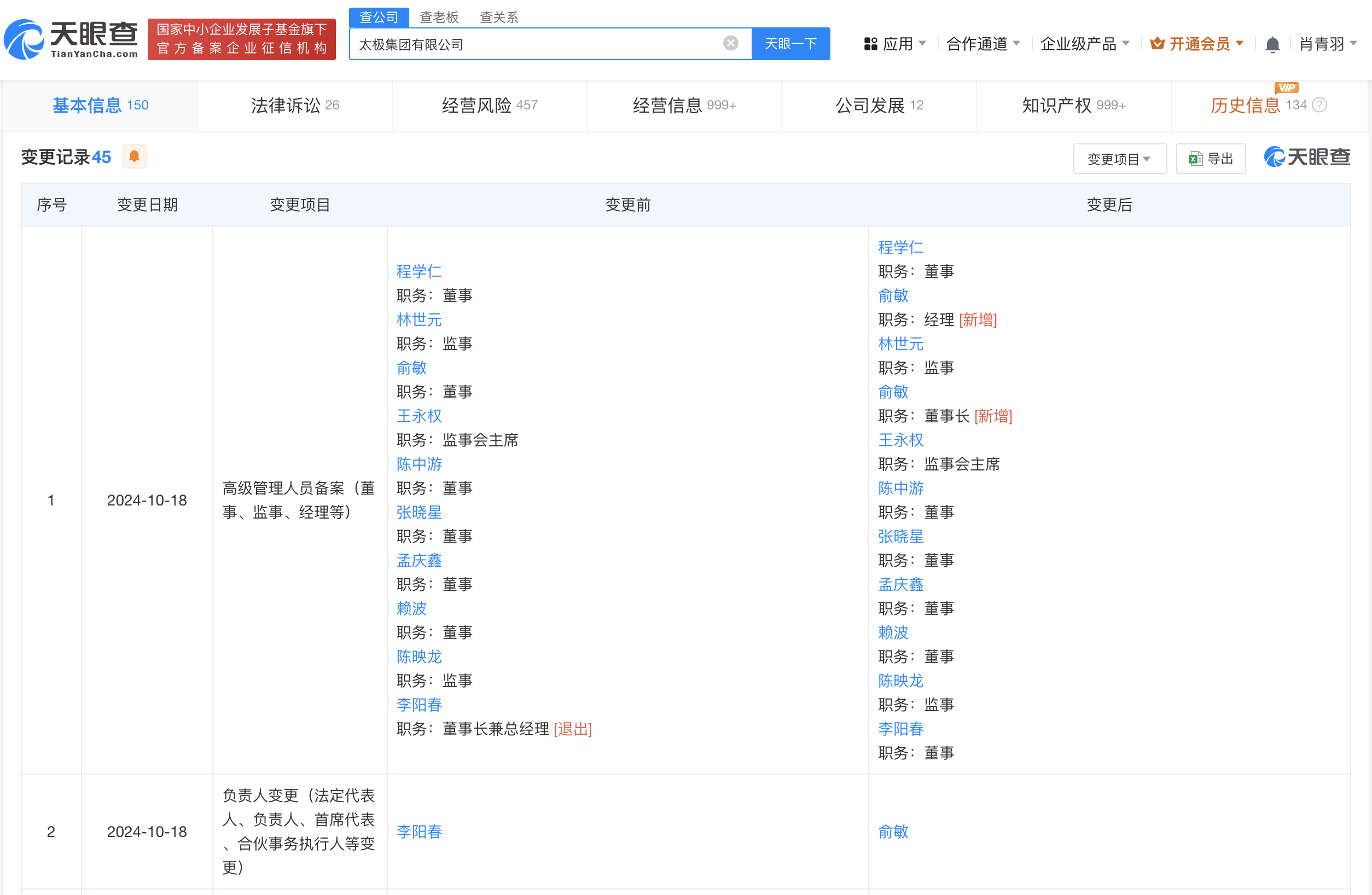 时刻快讯|俞敏任太极集团董事长