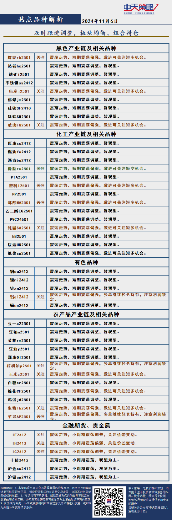 中天策略:11月6日市场分析